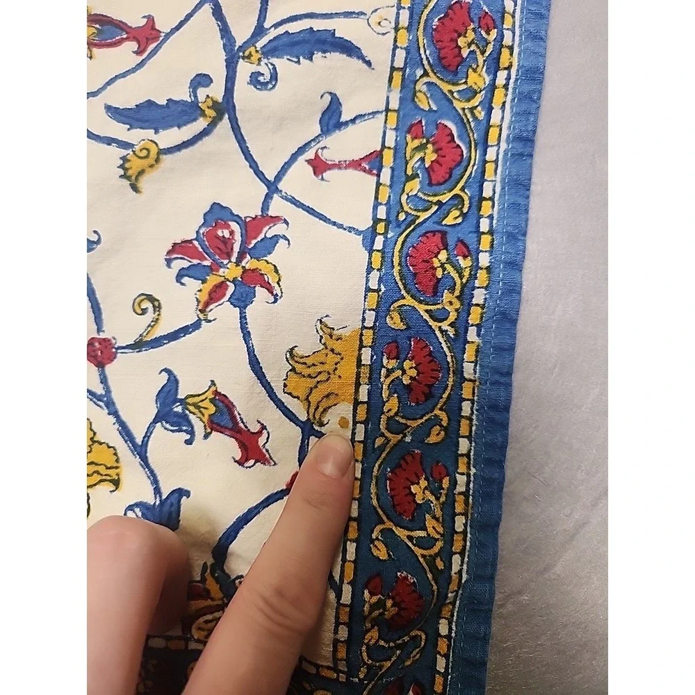 Lot Of‎ 3 Vintage Blue Floral Cloth Napkins